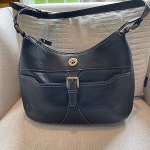 Etienne Aigner Handbag Black Pebble Leather EUC